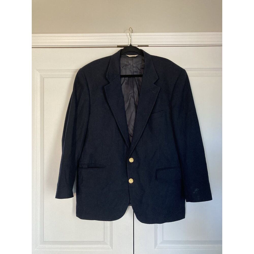 Polo University Club Ralph Lauren Blazer Men 46 Navy Blue Wool 2 Button USA